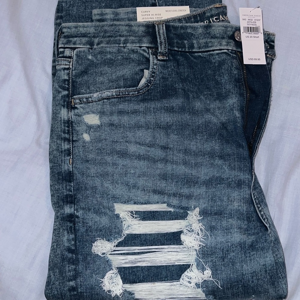 American Eagle Curvy super Hi-Rise jegging crop SHORT